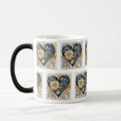 Blue & Gold Boho Blume Herzlich Willkommen im Hote Verwandlungstasse (Links)