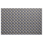 Blue & Gold Boho Chic Blumenmuster Stoff (Yard (91,4 cm))