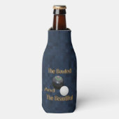Blue Gold Bowled Beautiful Lawn Bowls Design Flaschenkühler (Flaschenvorderseite)