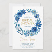 Blue Gold Brautparty Einladung (Vorderseite)