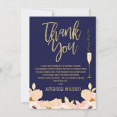 Blue Gold Brautparty Vielen Dank Einladung (Vorderseite)