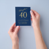 Blue Gold Budget 40. Geburtstag Einladung Flyer (Gruppe)