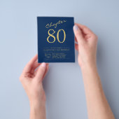 Blue Gold Budget 80. Geburtstag Einladung Flyer (Gruppe)