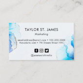 Blue Gold Business Card Visitenkarte (Rückseite)