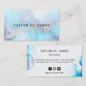 Blue Gold Business Card Visitenkarte (Vorne/Hinten)
