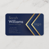 Blue Gold Business Card Visitenkarte (Rückseite)