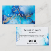 Blue Gold Business Card Visitenkarte (Vorne/Hinten)