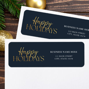 Blue Gold Business Happy Holidays Rücksendeadresse