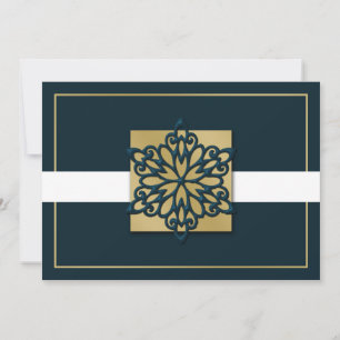 Blue Gold Business Holiday Greetings Feiertagskarte