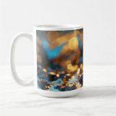 Blue & Gold Butterfly Design Keramik Tasse (Links)