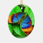 Blue Gold Butterfly Nature Ornament (Rechts)