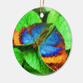 Blue Gold Butterfly Nature Ornament (Links)