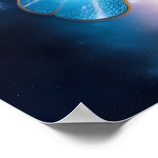 Blue & Gold Butterfly Poster (Ecke)