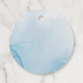 Blue Gold Butterfly Princess Quinceñera Geschenkanhänger (Rückseite)