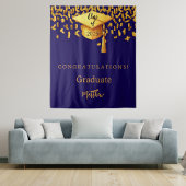 Blue Gold Cap Tassel Graduierungsparty 2025 Wandteppich