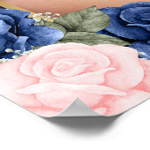 Blue Gold Celebration of Life Foto Beerdigung Sign Poster (Ecke)