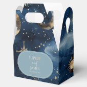 Blue Gold Celestial Elegant Starry Sky Wedding Geschenkschachtel (Geöffnet)