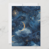 Blue Gold Celestial Elegant Starry Sky Wedding Save The Date (Rückseite)