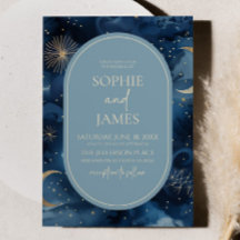 Blue Gold Celestial Elegante Starry Sky Wedding