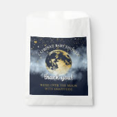 Blue Gold Celestial Moon and Stars Baby Dusche Geschenktütchen (Vorderseite)