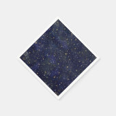 Blue & Gold Celestial Stars Whimsical Watercolor Serviette (Ecke)