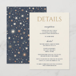 Blue & Gold Celestial Wedding Begleitkarte