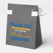 Blue & Gold Chalkboard Abschluss Geschenkboxen Geschenkschachtel (Rückseite)