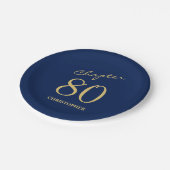 Blue Gold Chapter 80. Geburtstag Pappteller (Schrägansicht)