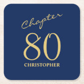 Blue Gold Chapter 80. Geburtstag Rechteckiger Pappuntersetzer (Vorderseite)