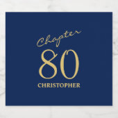 Blue Gold Chapter 80. Geburtstag Schaumweinetikett (Einzelnes Label)