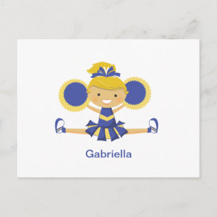 Blue & Gold Cheerleader Postkarte
