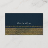 Blue & Gold Chic Sparkling Glam Elegantes Design Visitenkarte (Vorderseite)