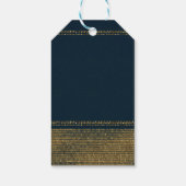 Blue & Gold Chic Sparkling Glam Gastgeschenk Geschenkanhänger (Rückseite)