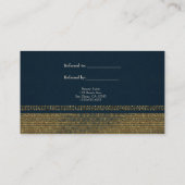 Blue & Gold Chic Sparkling Glam Golfen Empfehlungskarte (Rückseite)