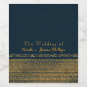 Blue & Gold Chic Sparkling Glam Party Weinkeller Weinetikett (Einzelnes Label)