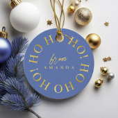 Blue Gold Christmas Ho Ho Ho ID1009 Geschenkanhänger