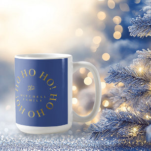 Blue Gold Christmas Ho Ho Ho ID1009 Kaffeetasse