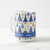 Blue Gold Christmas Merry Pattern#25 ID1009 Kaffeetasse (Vorderseite Links)