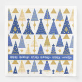 Blue Gold Christmas Merry Pattern#25 ID1009 Serviette (Vorderseite)