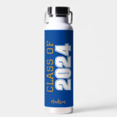 Blue Gold Class 2024 Personalisierter Abschluss Trinkflasche (Vorne)