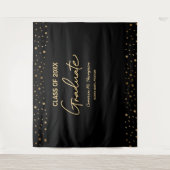 Blue Gold Class Abschluss Foto Background Graduate Wandteppich (Vorderseite)