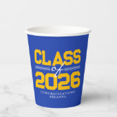Blue & Gold Class Abschluss Pappbecher (Vorderseite)
