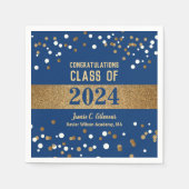Blue Gold Class of 2024 Custom Graduation Party Serviette (Vorderseite)