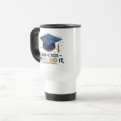 Blue & Gold Class of 2025 Abschluss Travel Mug Reisebecher (Vorderseite Links)