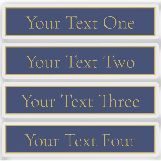 Blue Gold Clear Name oder Geschäft Aufkleber (Vorderseite)