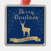 Blue Gold Colorado Dei Imitate Glitzer Silbernes Ornament (Vorne)