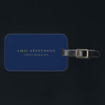 Blue Gold Colors Beruflich Classic Schlicht Gepäckanhänger<br><div class="desc">Erleben Sie dieses moderne,  elegante Design. Diese Vorlage kann an alle beruflichen Beruf angepasst werden.</div>