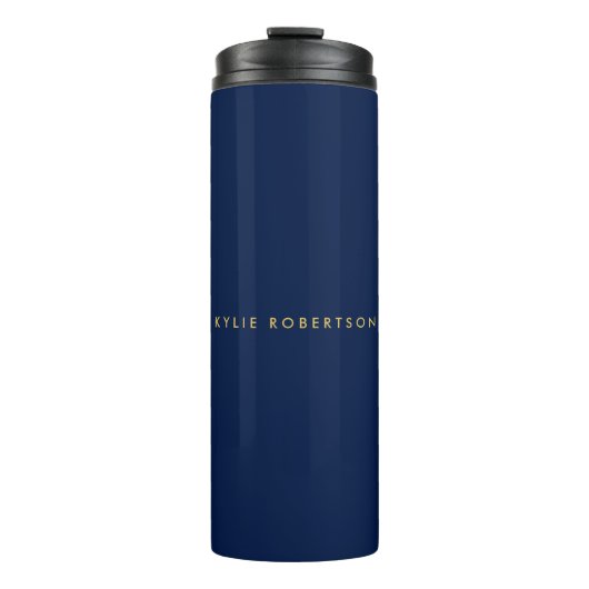 Blue Gold Colors Beruflich Trendy Moderne Schlicht Thermosbecher (Vorderseite)
