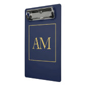 Blue Gold Colors Monogram Anfangsbuchstaben Mini Klemmbrett (Gewinkelt2)