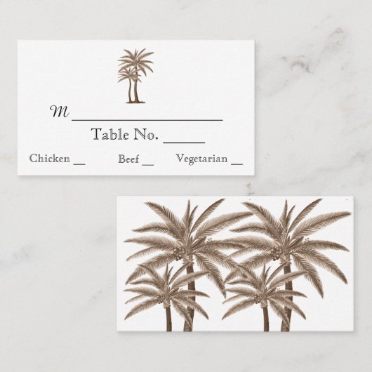 Blue Gold Compass Rose Beach Hochzeiten Platzkarte (Vorne/Hinten)